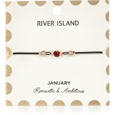 Red January birthstone bracelet